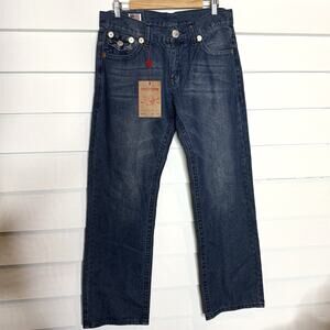 TRUE RELIGION BILLY SUPER T Big Flap Bootcut Relaxed Men's Jeans 34 x 33 NWT